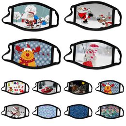 Merry Christmas 3D printed Elk Santa Claus Snow-man wind and dust respirator designer face mask cross-border breathable face masks