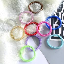 Rubber Band Headwear Telephone Wire Hair Ties Spiral Shape Gum Ponytail Holder Women Girls Hair Accessories 11 Colours DW5699