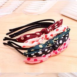 Epecket DHL free ship Cute polka dot candy color rabbit ear thin hair band DATG051 Hair Jewelry Headbands