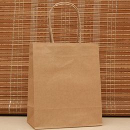 Brown Paper Handled Kraft Paper Jewellery Gift Packaging Shopping Bags For Boutique, 20pcs/lot 18x15x8cm Z179