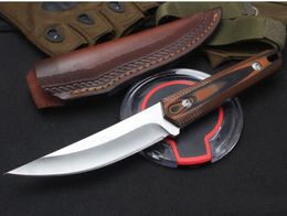 High Quality New Survival Straight Hunting Knife D2 Mirror Polish Drop Point Blade Full Tang G10 Handle With Leather Sheath