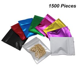 9 Colours 7.5x10 cm 1500 Pieces Reclosable Mylar Foil Smell Proof Food Storage Bag Tear Notches Aluminium Foil Zip Packaging Bags