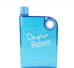 Ring Clear Water Bottle 13oz Creative Notebook Bottle Water Outdoor Portable Sport Water Bottle Kettle Plastic Hip Flask