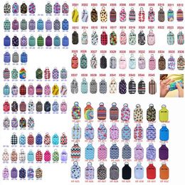 30ml Hand Sanitizer Holder 154 Styles Neoprene Keychain Mini Bottle Cover Multicolor Rectangle Shape Chapstick Holder