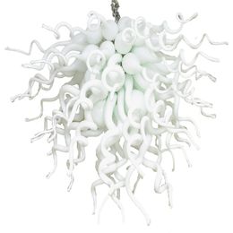 Lamp Fancy pendant light white glass Lamps 100% Hand Blown-Glass Chandelier Lighting bulbs 28 Inches modern led chandeliers