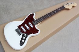 Factory Custom White Electric Guitar with red Tortoise Pickguard,SSS Pickup,Rosewood Fretboard,22 frets,Can be Customized