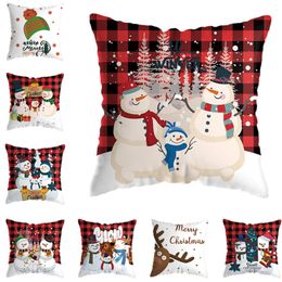 Christmas Pillowcases Sofa Bed Home Decor Pillow Case Cushion Cover House Coussin Cushion Decorative Throw Pillow Cover 50pcs T1I2298