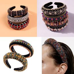 Full Diamonds Headbands For Women Baroque Multi Colour Crystals Headband Bohemian Vintage Hair Jewellery Accessories Party Gift