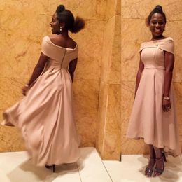 Elegant High Low Mother of the Bride Dresses African Off Shoulder Formal Wedding Party Guests Gown Custom Made