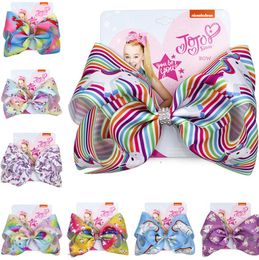 8 Inch Big Bow Hairpin Girls Cartoon Barrettes Jojo Siwa Bowknot Glitter Clips Baby Kids Hairclip Headress Hair Accessories D82803