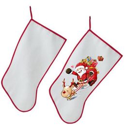 Blank DIY Christmas Stocking Home Santa Hanging Gift Socks Children Socks Gift Bag Christmas Pendant Xmas Supplies 2 Sizes BT347