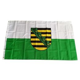 Saxony Sachsen Bundeslnder Germany State Flag, Custom Printed Digital 150x90cm, 100D Polyester Fabric for Indoor Usage, Free Shipping