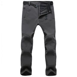 Softshell Pants Thick Warm Winter Trousers Men Fleece Pants Waterproof Windproof Outwear Tactical Thermal Free Shipping