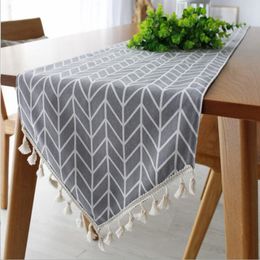 CFen A's 8 Colour Simple Modern Quality Table Runner Tassel Dining Table Place Mats Christmas Gift 1pc Y200421