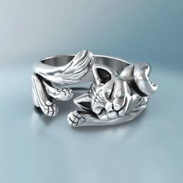 Cute Cat Finger Ring Women Girl Animal Cat Ring for Gift Party Fashion Jewelry Accessories Size 5/6/7/8/9/10/11