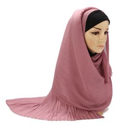 -Sciarpe 1pc moda donna sciarpa musulmana islamica Ramadan hijab tacchino pieghettato pianura a grinza scialle cappuccio 24 colori