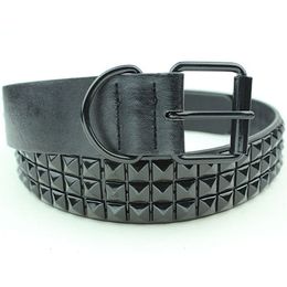 Black Fashion Rhinestone Rivet Belt Men&Women's Studded Belt Punk With Pin Buckle Free Shipping Y200807