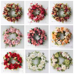 Peony Fake Flowers Real Touch Material Artificial Flower Decorative Flower Wedding Wreath Valentine's Day Gift 11 Designs BT160