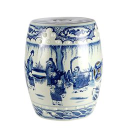 Jingdezhen Ceramic stool Chinese Hand Painted Blue And White Figure Drum Toilet home decoration Porcelain ceramic Stool