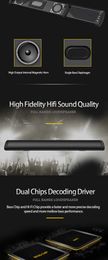 FreeShipping Bluetooth 5.0 FM Soundbar Wireless Speaker 20W Home Theatre Column Surround Sound System Stereo Wall-Mounted Speaker