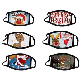 2020 Cartoon Xmas Face Mouth Mask Christmas Tree Deer Mask Mouth Cover Anti-dust PM2.5 Earloop Resuable Washable Masks