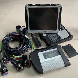 mb sd c4 ssd SCANN tool 2021.06V in used laptop cf-19 toughbook 4G ready to work for merce-des star connect 4 full set