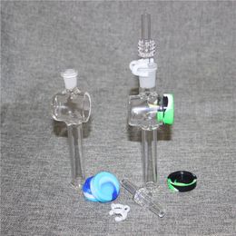 New hookah Glass Nectar pipe with 10mm 14mm Quartz Tips Keck Clip Silicone Container Reclaimer