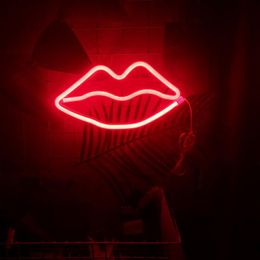 Decorative light neon lip sign LED night lights bedroom decoration birthday wedding party house wall decor valentines day gift 123