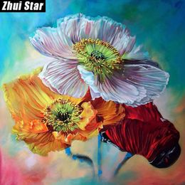 Zhui Star Full Square Drill 5D DIY Diamond Painting "Flower" handmade 3D Embroidery arts Cross Stitch Mosaic Decor gift VIP