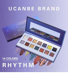 UCANBE Brand Rhythm Eye shadow Makeup Palette 14 Colours Shimmer Matte Nude Long Lasting Eye Shadow Luminous Powder Cosmetics