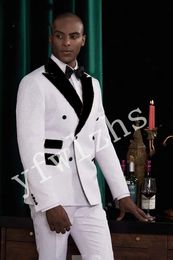 Popular Double-Breasted Groomsmen Peak Lapel Groom Tuxedos Men Suits Wedding/Prom Best Man Blazer ( Jacket+Pantst+Tie) Y119