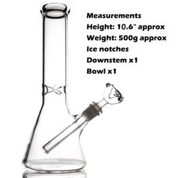 hookah Beaker bong ice catcher simple design bongs for smoking with downstem and bowl 10.6" tall glass water pipe