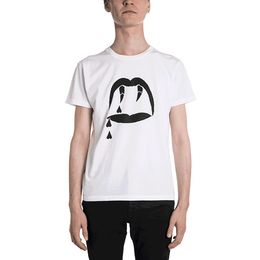 Cotton t-shirt Round neck with Drooling mouth print Men Designer T shirts Funny T-shirts Slim Fit Unisex T-Shirt