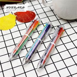 6 Colours Lovely Kawaii Multicolor Ballpoint Pen Multifunction Ballpen Cute Gift Stationery Office School Supplies