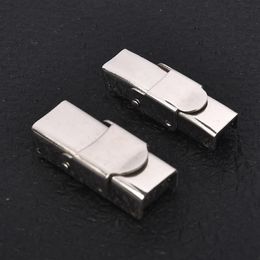 leather cord crimps Canada - 5Sets Stainless Steel Magnetic Clasp Bracelet Connector Metal Crimp Ends for Clasp Leather Cord Buckle Hook DIY Jewelry Making