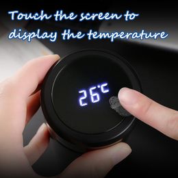500ML Smart Mug Temperature Display Stainless Steel Water Thermal Bottle With LCD Touch Screen Waterproof gift Cup Thermo cup 201109