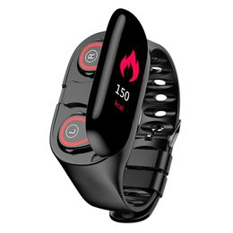 2 in 1 M1 Wireless BT Universal Earphones Smart Bracelets Sleep Tracker Pedometer Blood Pressure Monitoring Smart Wristbands for HUAWEI iPhone Samsung LG