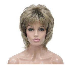 StrongBeauty Women Synthetic wig Short Hair Blonde Natural wigs Capless Layered Hairstyles