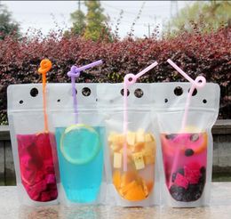 500pcs Transparent Drink Pouches Clear Beverage Bag Frosted Self Sealed Milk Coffee Juice Drinking Plastic Bags Plastic Portable#38113