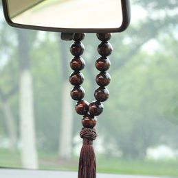 Wood Buddha Beads Car Rearview Mirror Hanging Pendant Interior Decoration Car Accessories284s