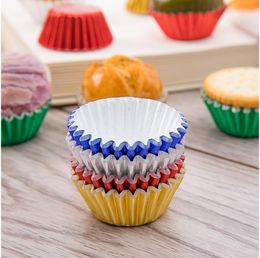 Aluminum Foil Cup Paper Holder PVC Baking Cupcake Heat Resistant Muti Color Cake Tray Cupcake Decoration Kitchen 16yt G2