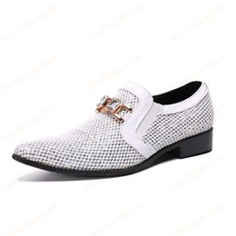 Men Grid Breathable Business Genuine Leather Shoes Men Party Prom Dress Shoes Male Classic Personalised Shoes