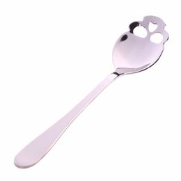 Skull Spoons Sugar Skull Tea Spoon Stainless Steel Glossy Silver Novelty Spoon Skull Creative Design Stainless Steel Glossy