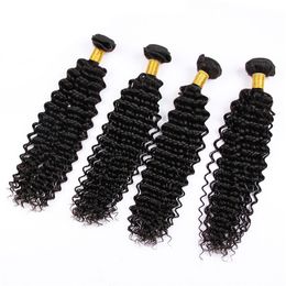 DHgate Brazilian Human Hair Bundles Kinky Curly Deep Wave Loose Wave 3 4 5Bundles On Sale Natural Color 100% Human Hair Fast Express Ship