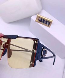 Neue Art und Weise 8152 Luxus Frauen-Marken-Entwerfer-Sonnenbrille der Männer übergroßer Platz Luxus Sonnenbrille Gradient Lens Weinlese mit Kasten