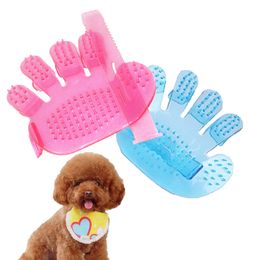 Pet Dog Cat Grooming Shower Bath Massage Brush Comb Hand Shaped Glove Five Fingers pet Clean comb massage Color Random JXW668