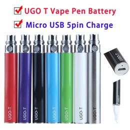 UGO-T Vape Pen Battery for Vaporizer Cartridges 650mah 900mah 1100mah Powerful 510 Thread battery preheat VV Bottom Charges