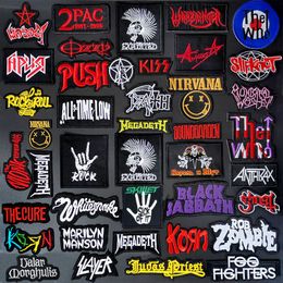 Customize Apparel Patches BAND DIY Clothe Embroidery PUNK MUSIC Patch Applique Ironing Clothing Sewing Supplies Decorative Badges Patches