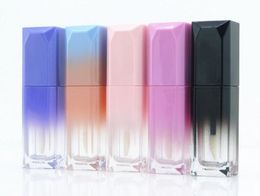 5ML Square Empty Lip Gloss Tube Gradient Plastic Bottle Elegant Lipstick Liquid Cosmetic Containers DHL Free Ship