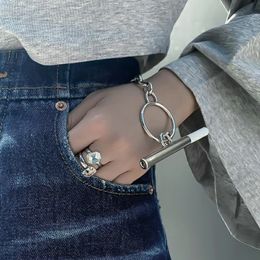 Statement Fashion Niche Fesign Hip-hop Punk Tobacco Pipe Chain Bracelet High-end Personality Jewelry Men Women Ins Tide Bracelets Gifts